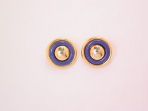 Liz Claiborne Blue Button Earrings