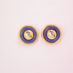 Liz Claiborne Blue Button Earrings