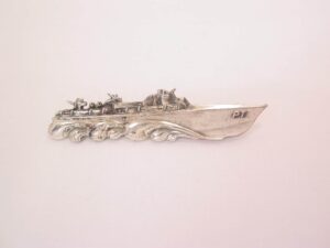 Sterling WWII PT Boat Enlisted Serviceman Uniform Lapel Pin