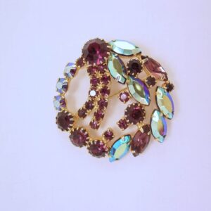 Purple and Aurora Borealis Rhinestone Pin