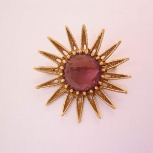 Large Purple Rhinestone Daisy Pin