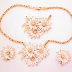 Silver and Gold Daisy Parure