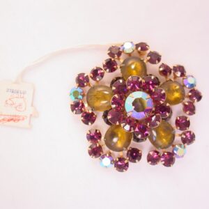 Beautiful Purple Flower Pin with Original Tag from Ziesel's Department Store