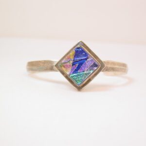 Dichroic Glass and Sterling Slip-On Bracelet