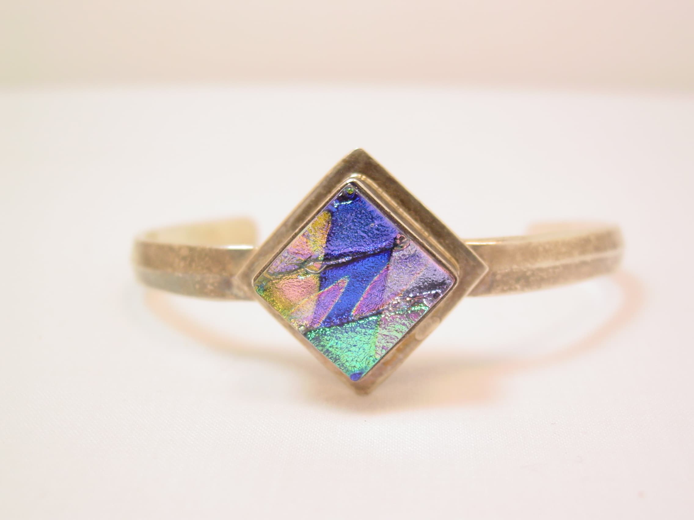 Dichroic Glass and Sterling Slip-On Bracelet - Image 6