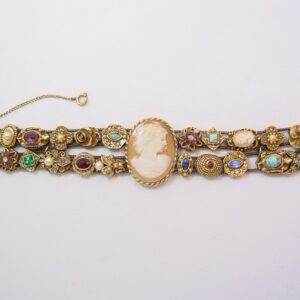 Goldette Victorian-Influence Cameo Slide Bracelet