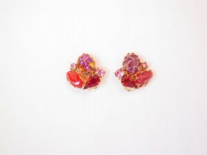Chunky Red Rhinestone Earrings