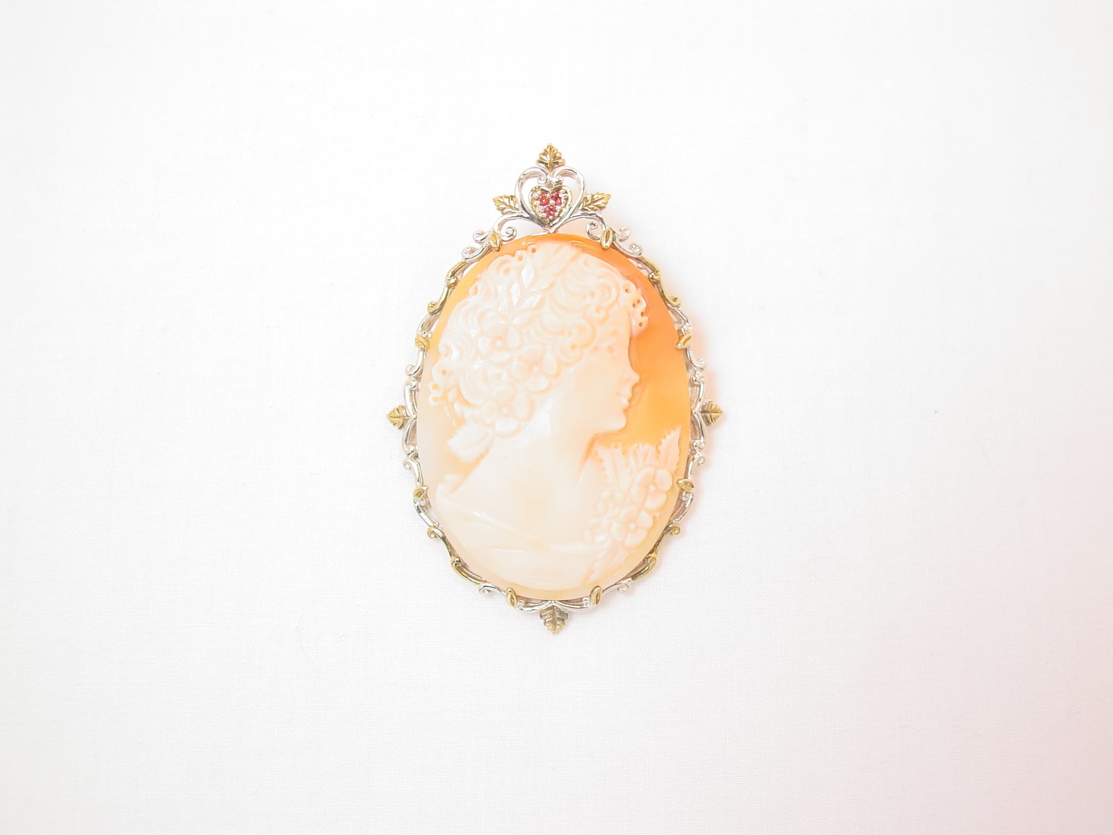 Huge Mattia Carved Real Shell Cameo Pin - Image 5