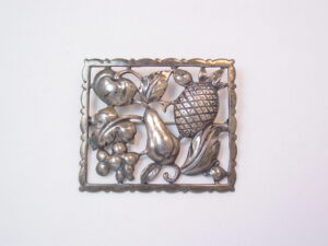 Sterling Fall Harvest Square Pin by Binder Brothers