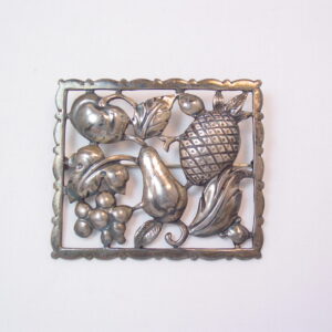 Sterling Fall Harvest Square Pin by Binder Brothers