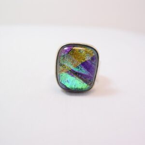 Dichroic Glass and Sterling Ring