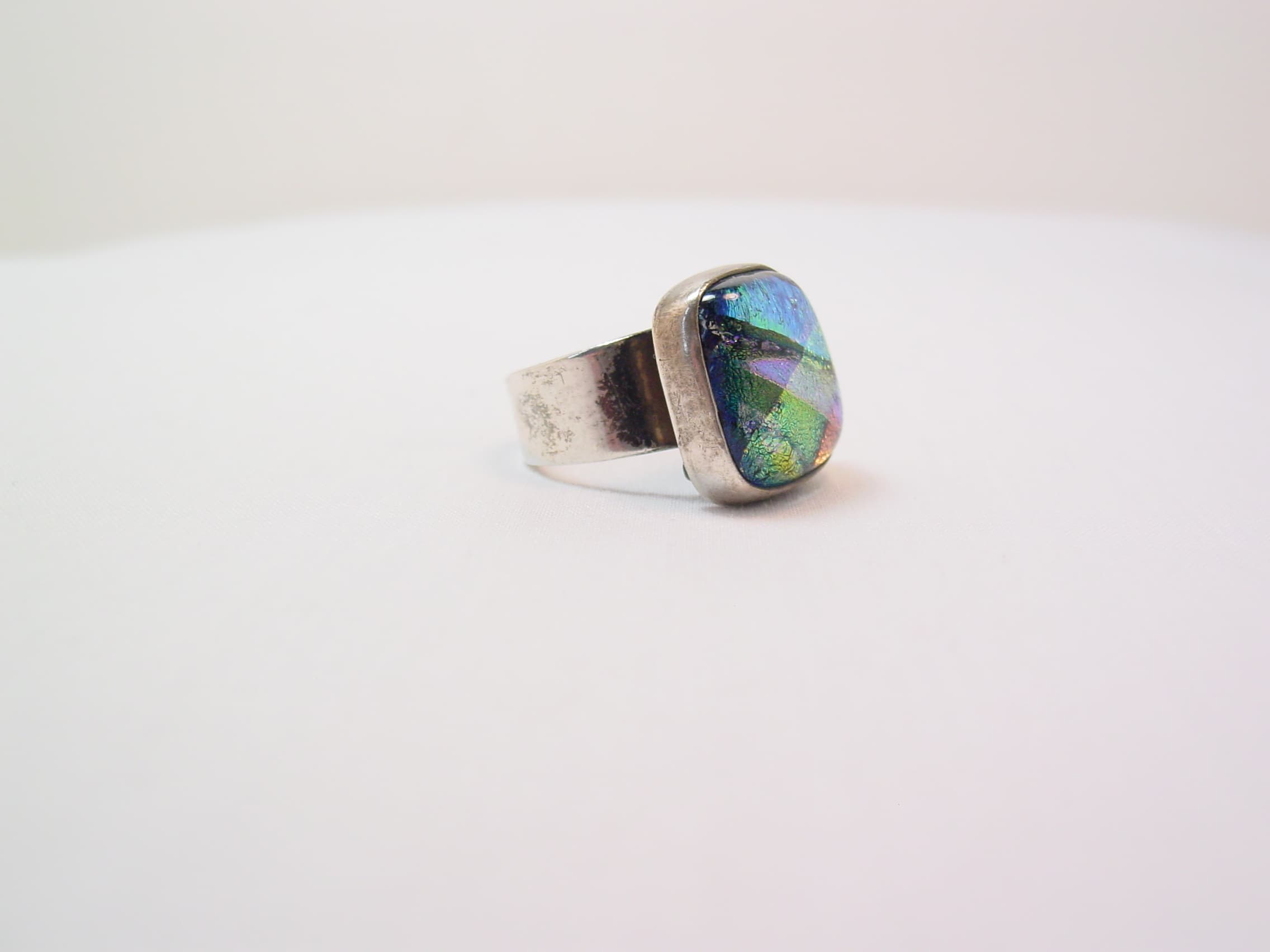 Dichroic Glass and Sterling Ring - Image 4