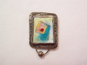 2003 Dan McCann Numbered Sterling Fused Glass Pin