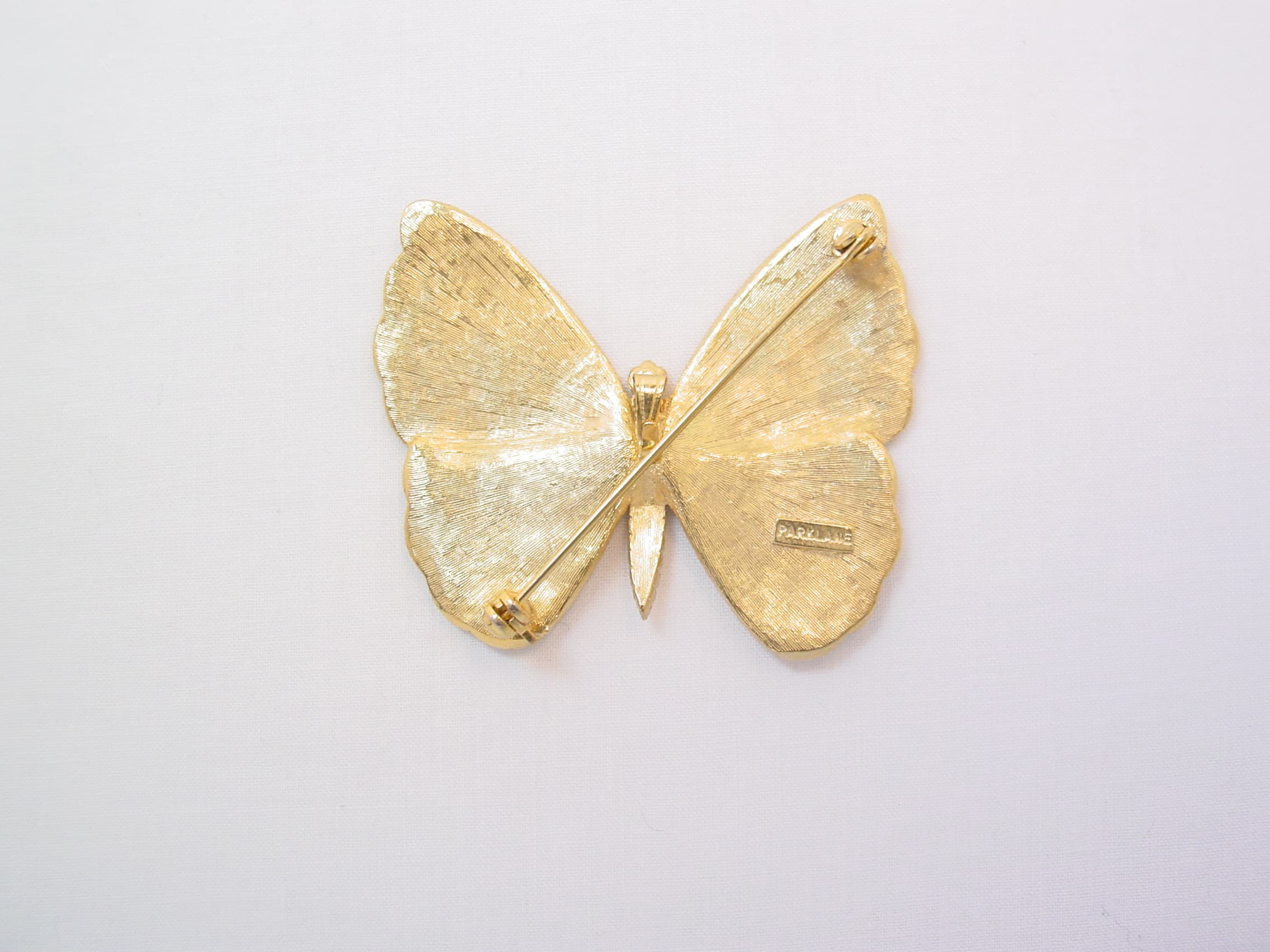 Cream-Colored Enamel Parklane Butterfly Pin - Image 2