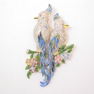 Coro Duette Lovebirds Pin