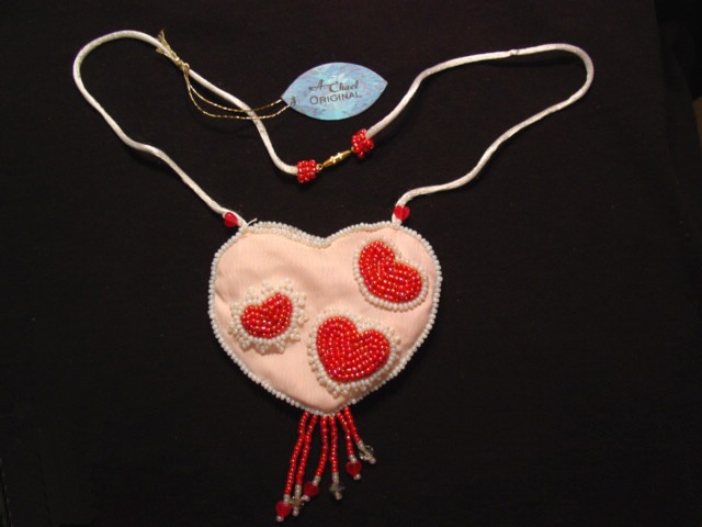 A. Chael Original Heart Amulet Pouch Necklace