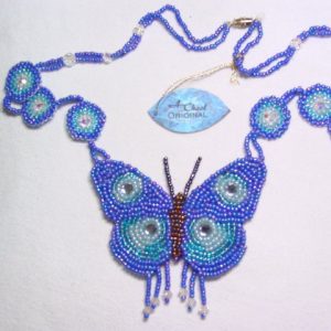 A. Chael Original Blue and Aqua Butterfly Necklace