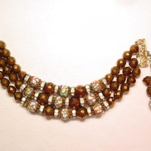 Brown and Murano Beaded Bracelet