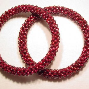 Pair of Beaded Garnet Bracelets