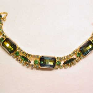 Beautiful Green and Aurora Borealis Bracelet