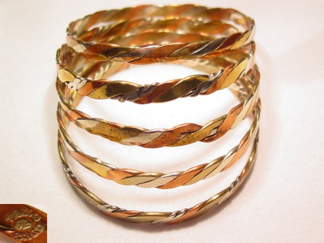5 Tri-Color Mexican Bangle Bracelets