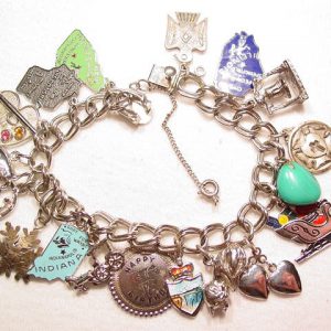 Sterling Charm Bracelet with 18 Charms