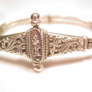 Unusual Silvertone India Bracelet