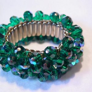 Beautiful Emerald Green Aurora Borealis Expansion Bracelet