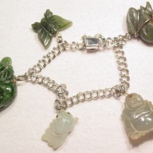 Jade and Sterling Charm Bracelet