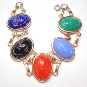 Beautiful Large Scarab Glass Bracelet