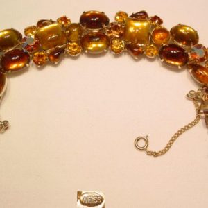 Chunky Topaz-Colored Rhinestone Weiss Bracelet