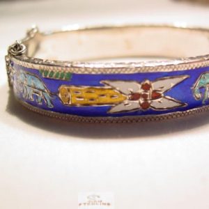 Enameled Elephant Siam Sterling Bracelet