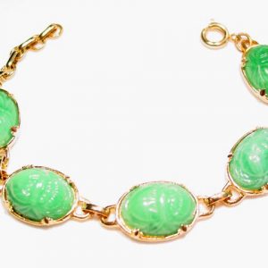 Green Plastic Scarab Bracelet