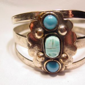 Imitation Turquoise Scarab Cuff Bracelet