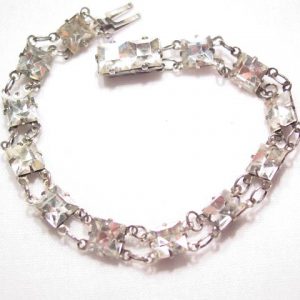 Square Rhinestone Sterling Bracelet