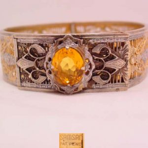 Topaz and Filigree Samsan Hinged Bracelet