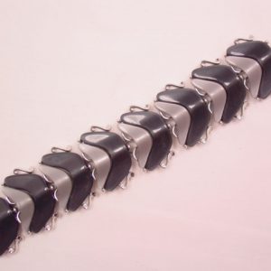 Huge Gray and Charcoal Thermoset Art Bracelet