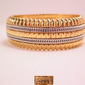 Lanvin Paris Goldtone and Silvertone Hinged Bracelet