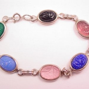 Beautiful Natural Stone Scarab Bracelet
