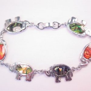 Abalone Elephant Link Bracelet