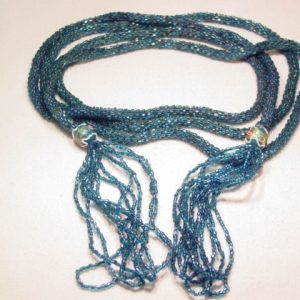 Bright Blue Venetian Beaded Belt