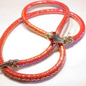 Bright Iridescent Magenta Snake Belt by Marshal Metal Mfg. Ltd.