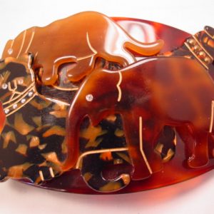 Imitation Tortoise Shell Elephant and Cats Belt Buckle