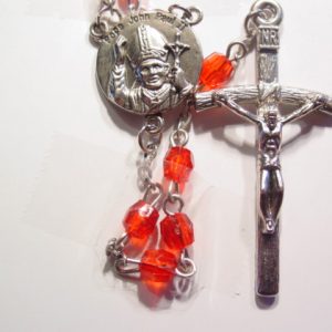 Pope John Paul, II Red Rosary