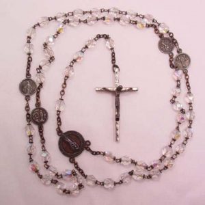 Italian Aurora Borealis Crystal Our Lady Rosary