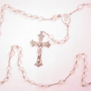 Sterling and Aurora Borealis Crystal Rosary