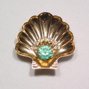 Seashell Rhinestone Fur Clip