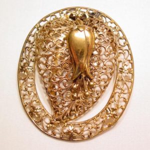Filigree Flower and Leaf Dress Clip