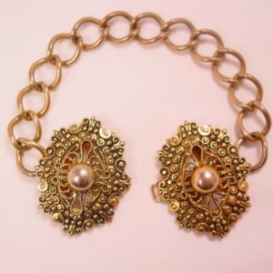 Filigree Goldtone Double Dress Clip Cloak Closure