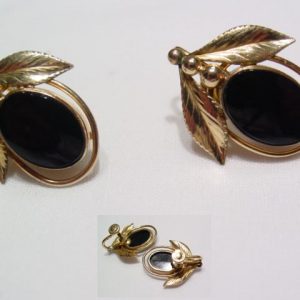 Gold Filled Black Earrings